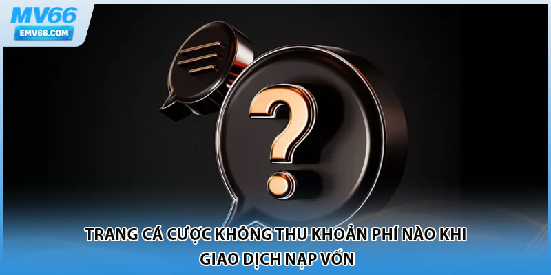 Trang cá cược không thu khoản phí nào khi giao dịch nạp vốn